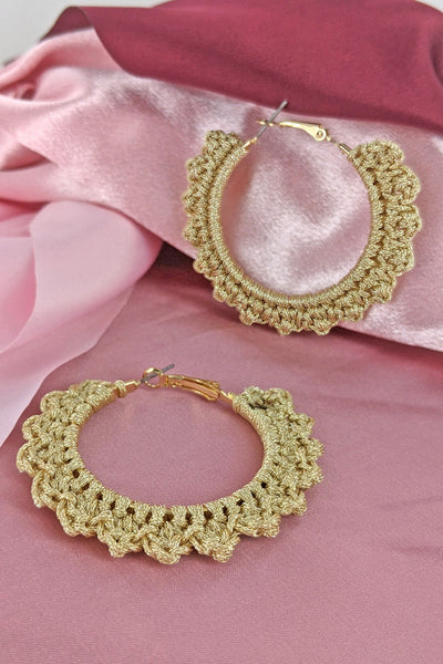 Crochet Silky Satin Thread Drop Earrings