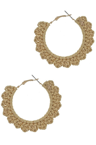 Crochet Silky Satin Thread Drop Earrings