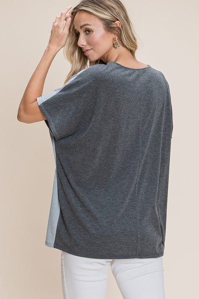 Striped Color Block Tunic Top