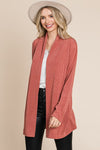 Soft Solid Open Front Cardigan