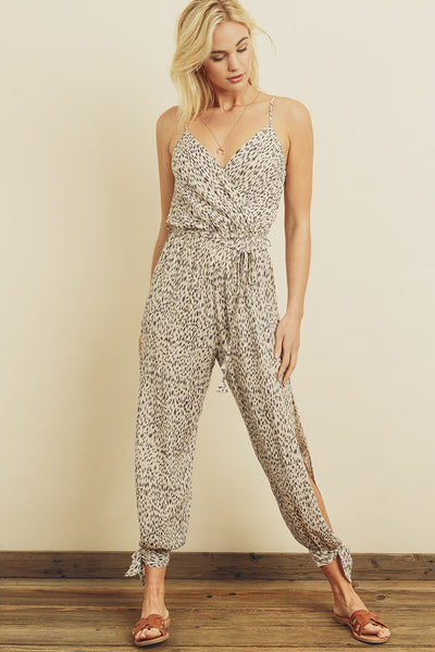 Cheetah Split Let Jumpsuit