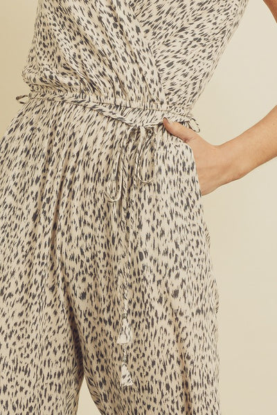 Cheetah Split Let Jumpsuit