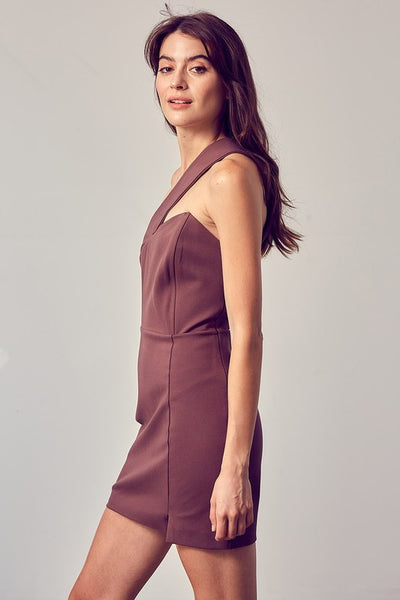 ONE SHOULDER SLIT DRESS