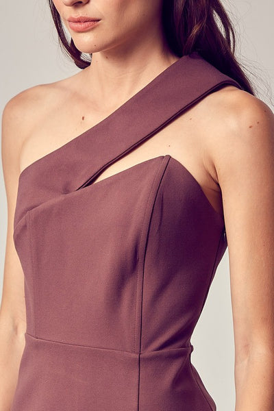 ONE SHOULDER SLIT DRESS