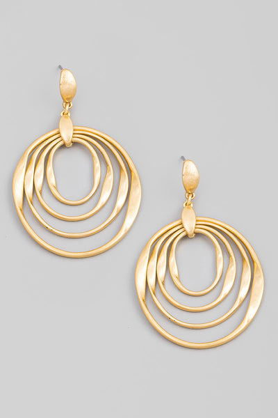Layered Circle Dangle Drop Earrings
