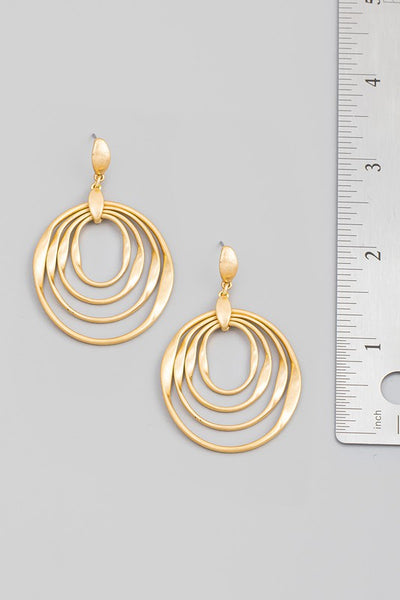Layered Circle Dangle Drop Earrings