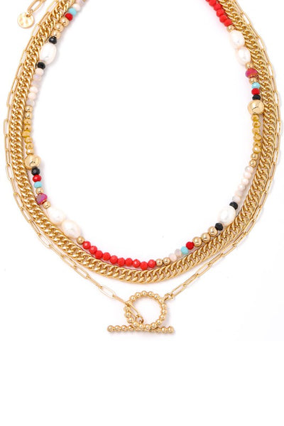 Bead Assorted Toggle Chain Necklace