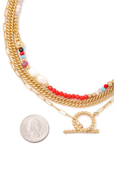 Bead Assorted Toggle Chain Necklace