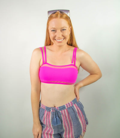 Bright Pink Bandeau Top