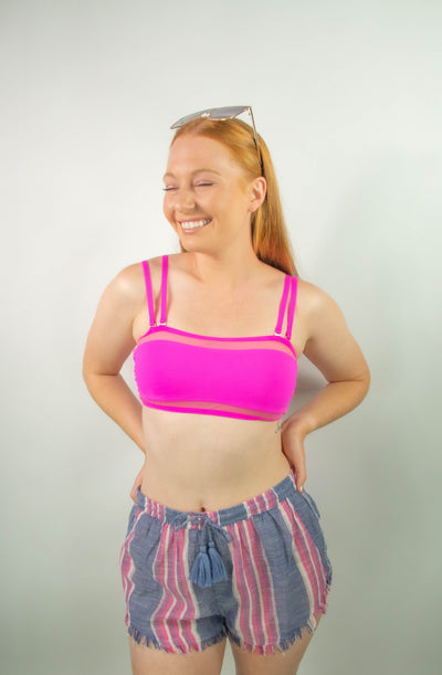 Bright Pink Bandeau Top