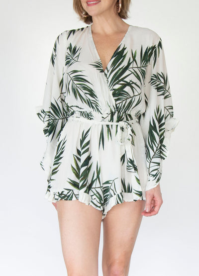Tropical Palm Print Romper