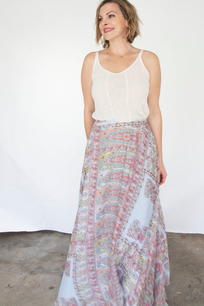 Paisley Blue Maxi Skirt