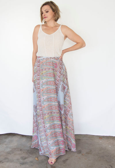 Paisley Blue Maxi Skirt