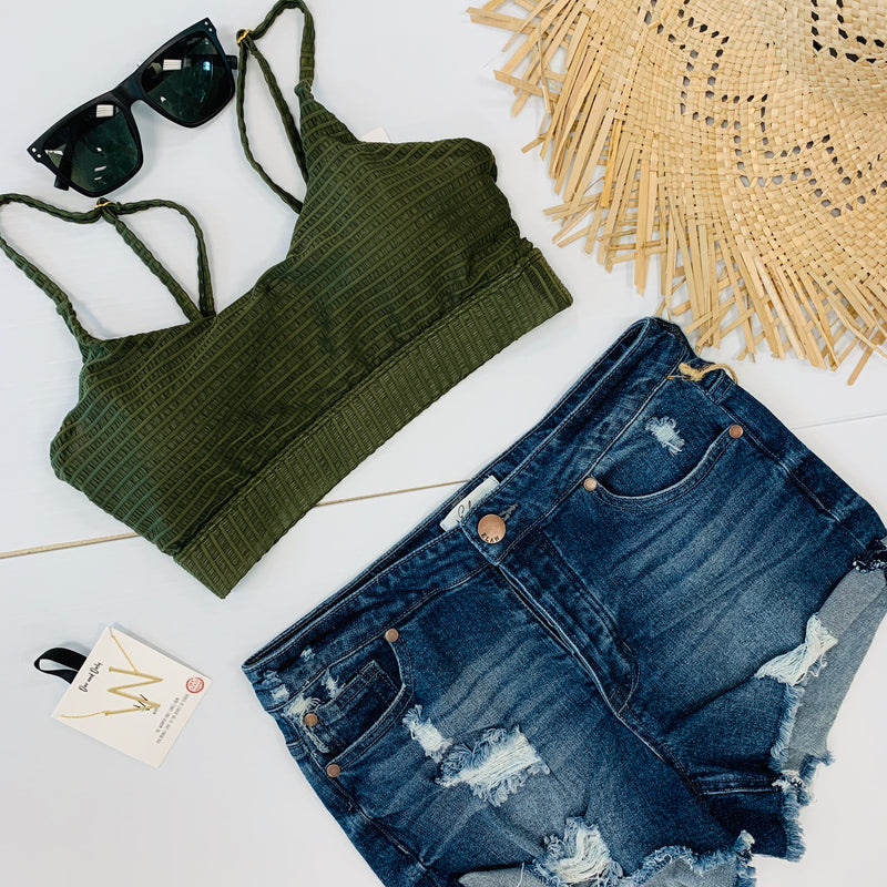 Distressed Denim Shorts