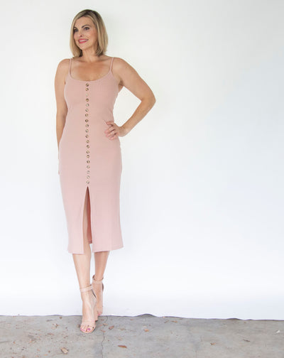 Ribbed Knit Midi Dress