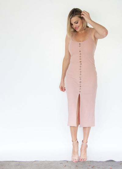 Ribbed Knit Midi Dress