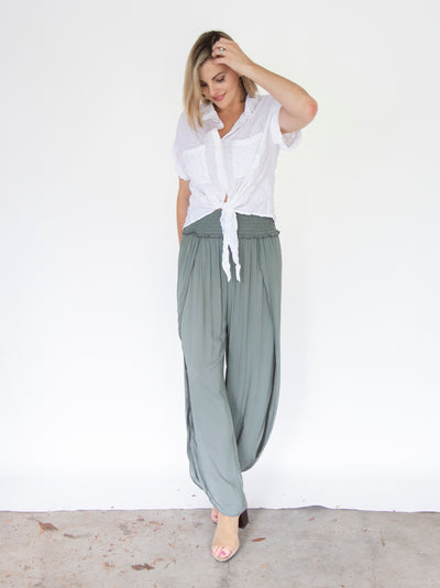 Pants with Center Slit