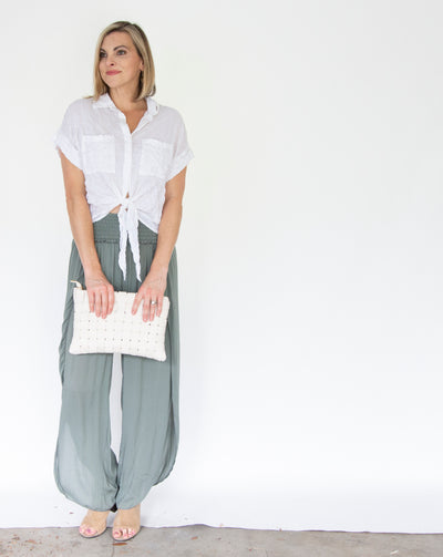 Pants with Center Slit