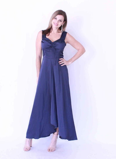 EMPIRE MAXI DRESS WITH GATHERED SLEEVE