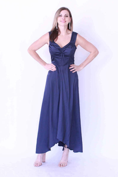 EMPIRE MAXI DRESS WITH GATHERED SLEEVE