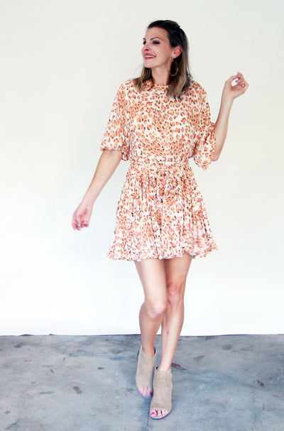Orange Ruffled Mini Dress