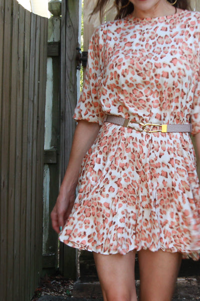 Orange Ruffled Mini Dress