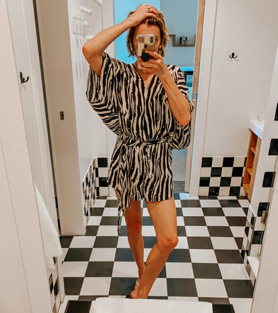 Zebra Print Resort Romper