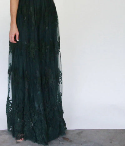 Floral Flocked Mesh Dress