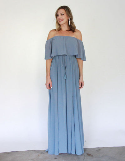 Off Shoulder Ruffled Top Maxi Dress