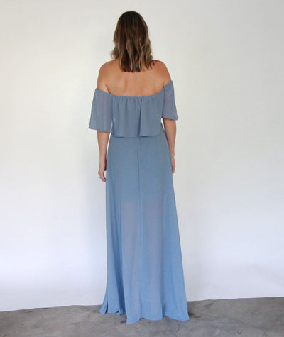 Off Shoulder Ruffled Top Maxi Dress