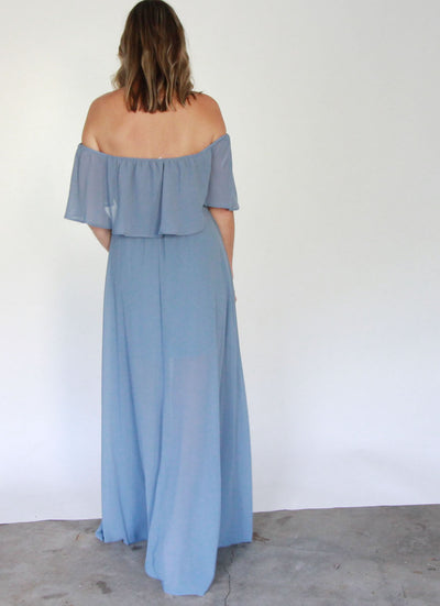 Off Shoulder Ruffled Top Maxi Dress