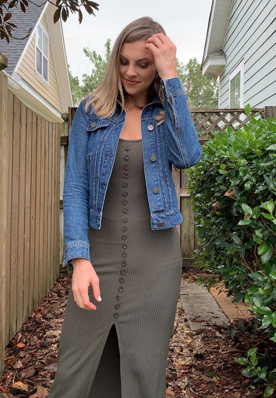 Ribbed Knit Midi Dress