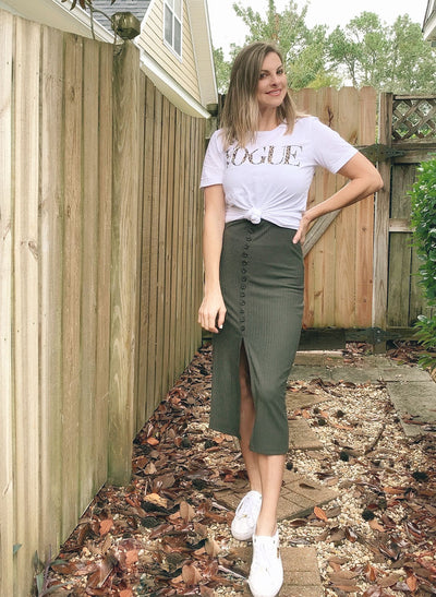 Ribbed Knit Midi Dress