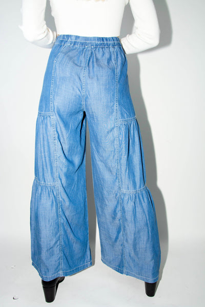 Tiered Chambray Pants