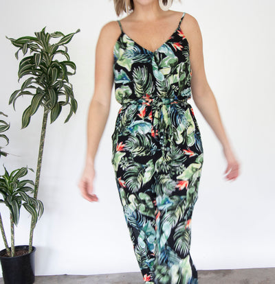 Tropical Split Leg Jumpsuit