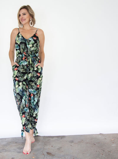 Tropical Split Leg Jumpsuit