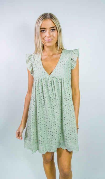 Eyelet Mini Dress with Shorts