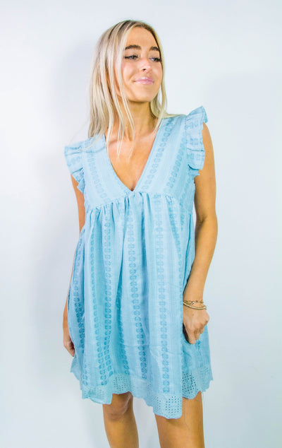 Embroidered Mini Dress with Shorts