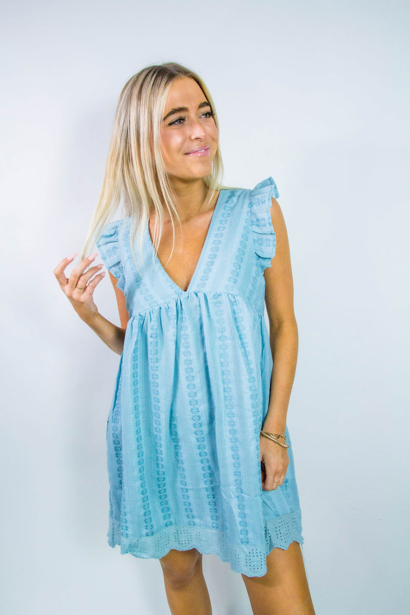 Embroidered Mini Dress with Shorts