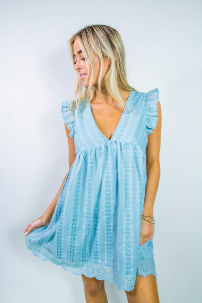 Embroidered Mini Dress with Shorts