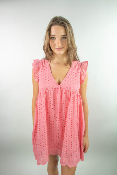 Eyelet Mini Dress with Shorts