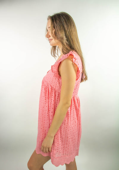 Eyelet Mini Dress with Shorts