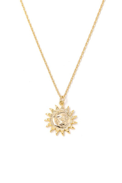 Sun Burst Pendant Chain Necklace