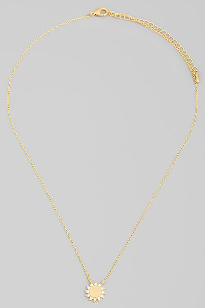 Pave Mini Sun Pendant Necklace