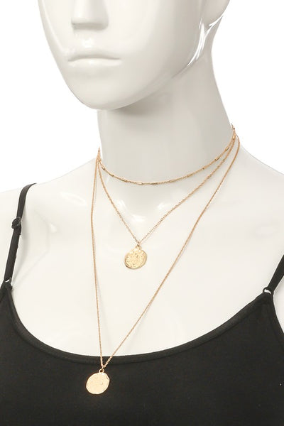 Dainty Layered Coin Choker Necklace