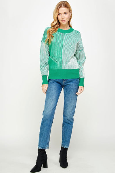 Chunky Multiway Striped Wide Ribbed Sweater