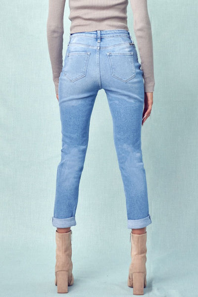 HIGH RISE CUFFED MOM JEAN