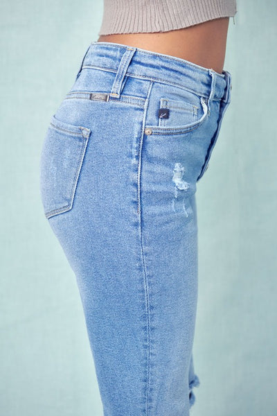 HIGH RISE CUFFED MOM JEAN