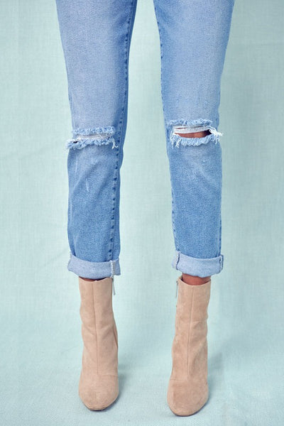 HIGH RISE CUFFED MOM JEAN