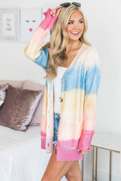 Rainbow Ombre Cardigan